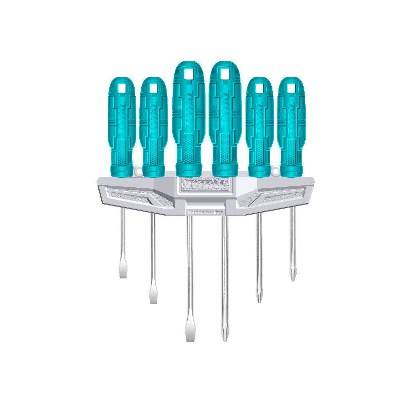 6-piece screwdriver set, with 1 piece plastic holder (THTDC250601) TOTAL