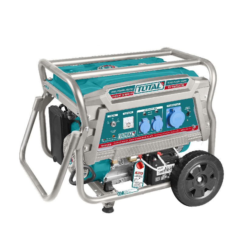 Petrol generator 6.5KW, 25L/15hp/9hours/3000rpm, INDUSTRIAL series (TP165006) TOTAL