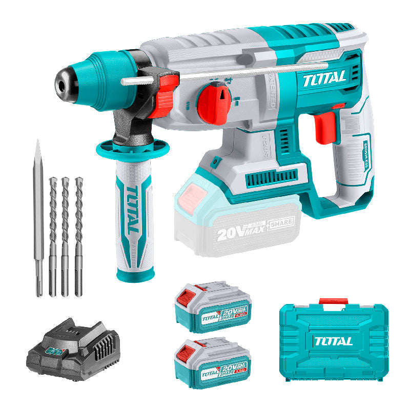 Cordless rotary hammer, SDS Plus/5000bpm/18mm/2.5J, INDUSTRIAL series (TRHLI202287) TOTAL