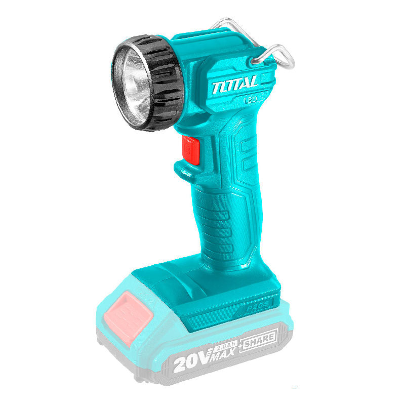 Battery-powered work lamp, 150lm/20V/2.0Ah-7.5Ah/P20S (TWLI2023) TOTAL