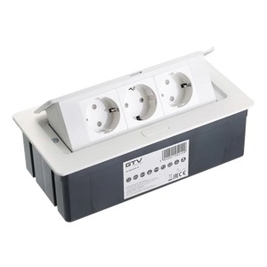 Built-in socket SOFT GTV | knob for counter, table | 3x socket AE-PBSC3GS-10 | White