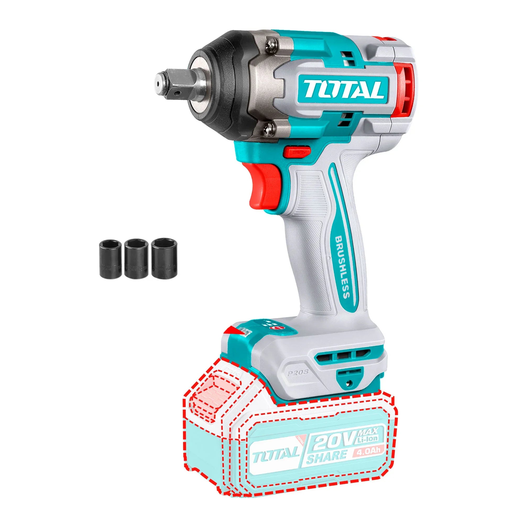 Cordless impact driver 500Nm/1/2″/ INDUSTRIAL (Without battery) (TIWLI20501) TOTAL