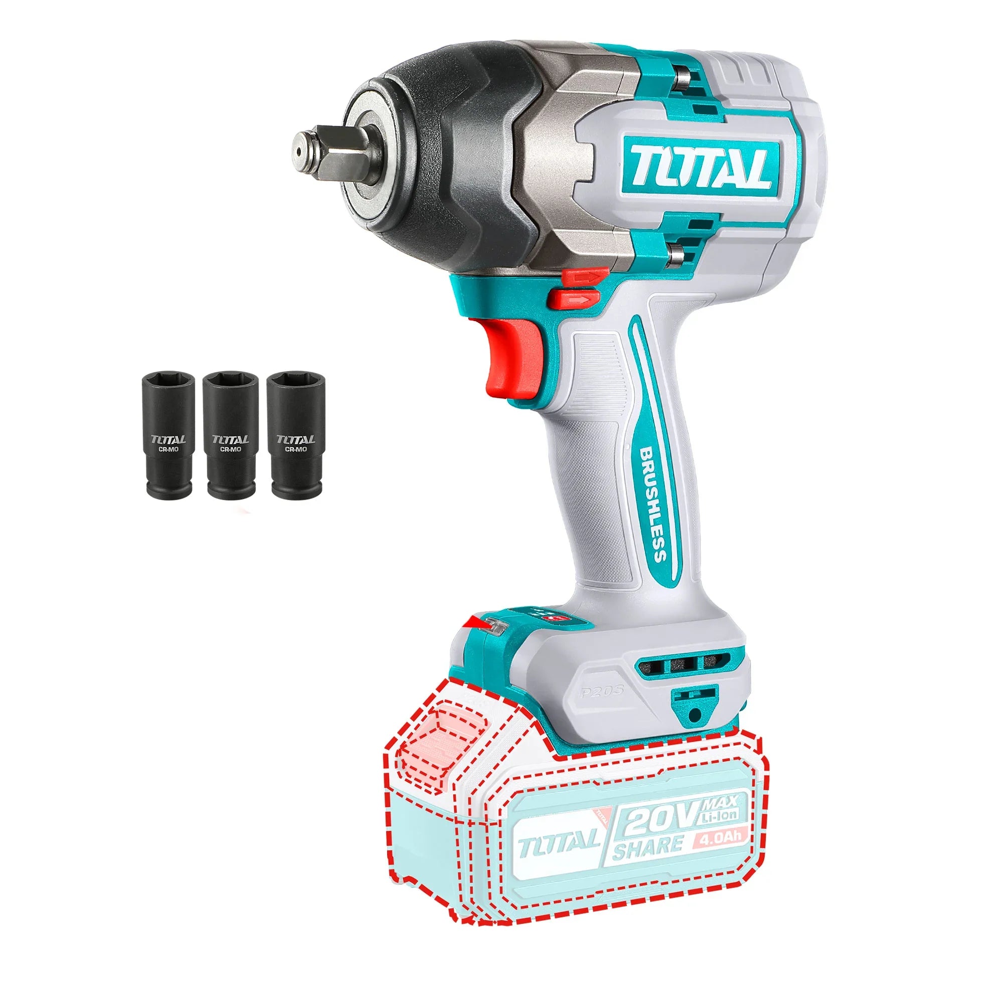 Cordless impact driver 850Nm/1/2″/ INDUSTRIAL (Without battery) (TIWLI20851) TOTAL