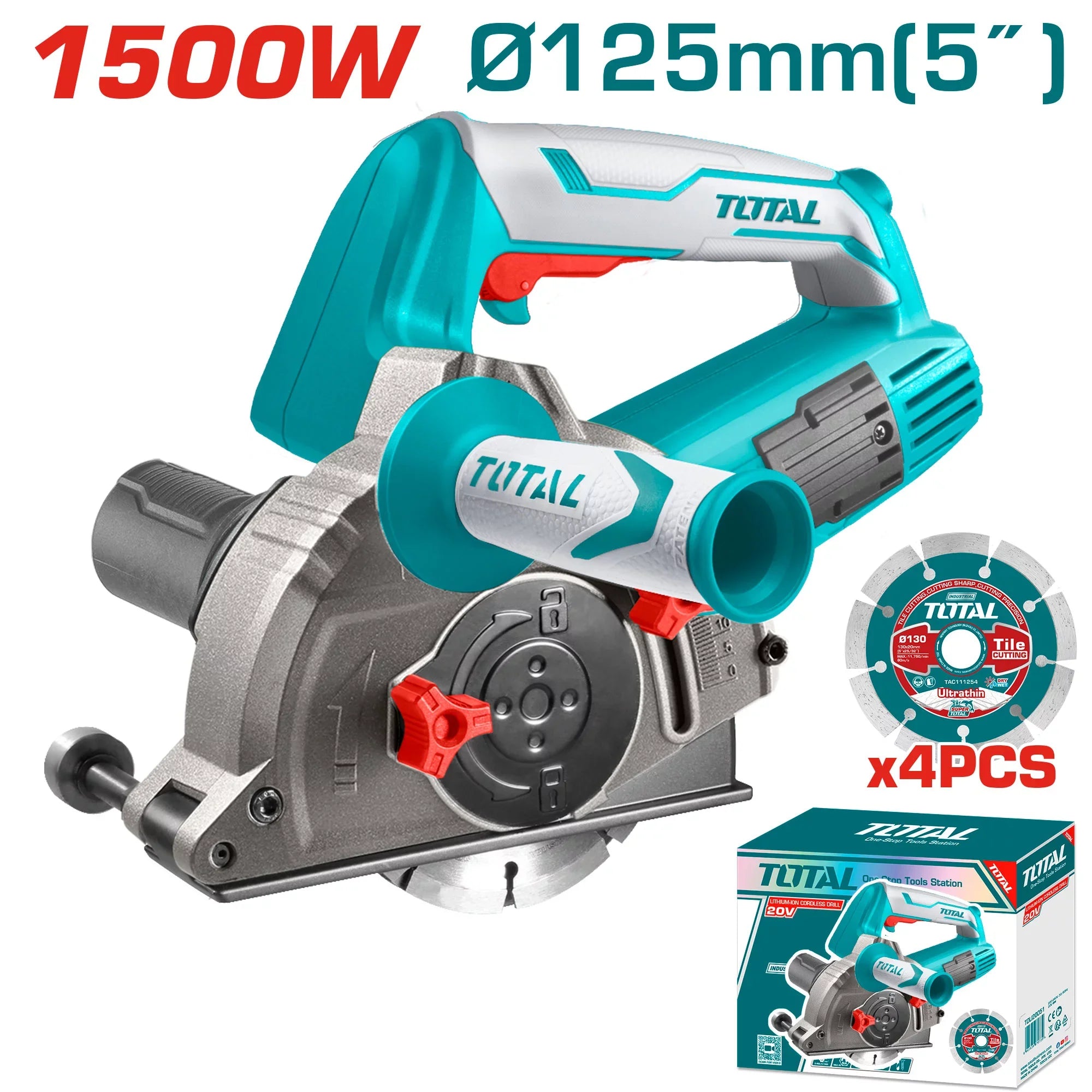 Wall grooving cutter 1500W / 10500rpm / 125mm / INDUSTRIAL (TWLC1256) TOTAL