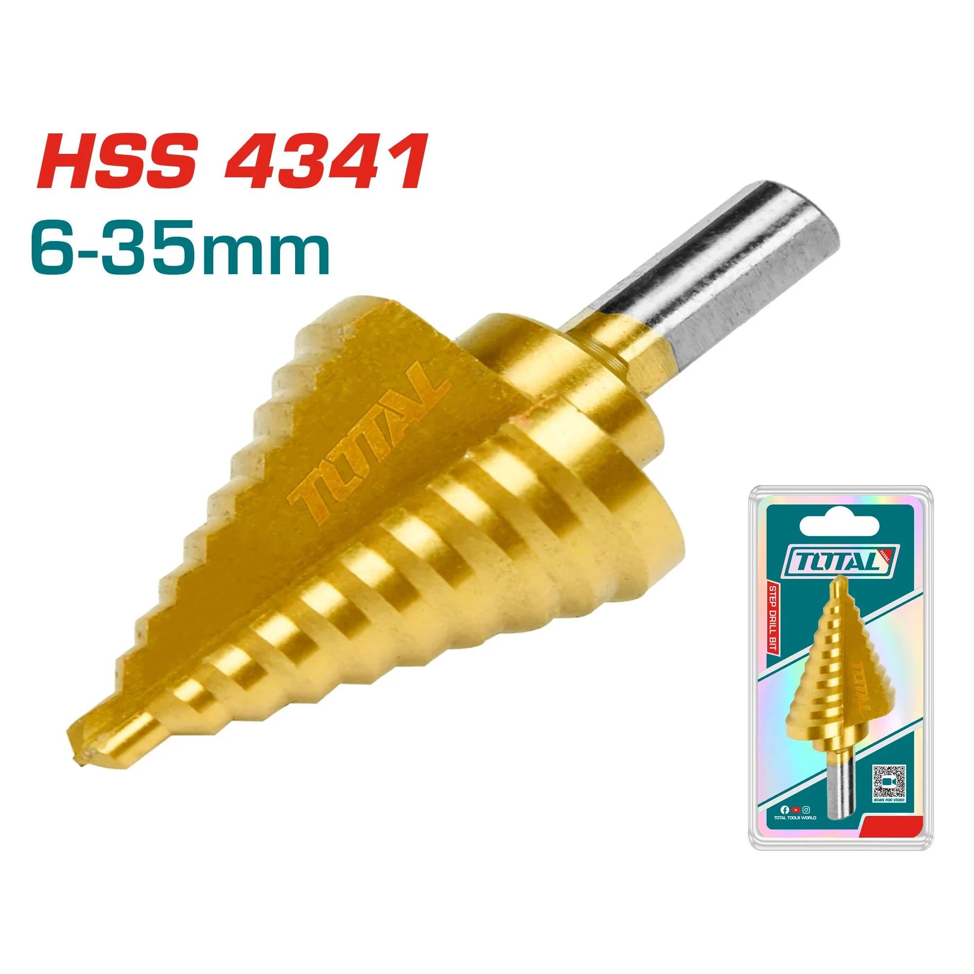 Step drill 6-35 mm HSS 4341 INDUSTRIAL (TAC7563501) TOTAL