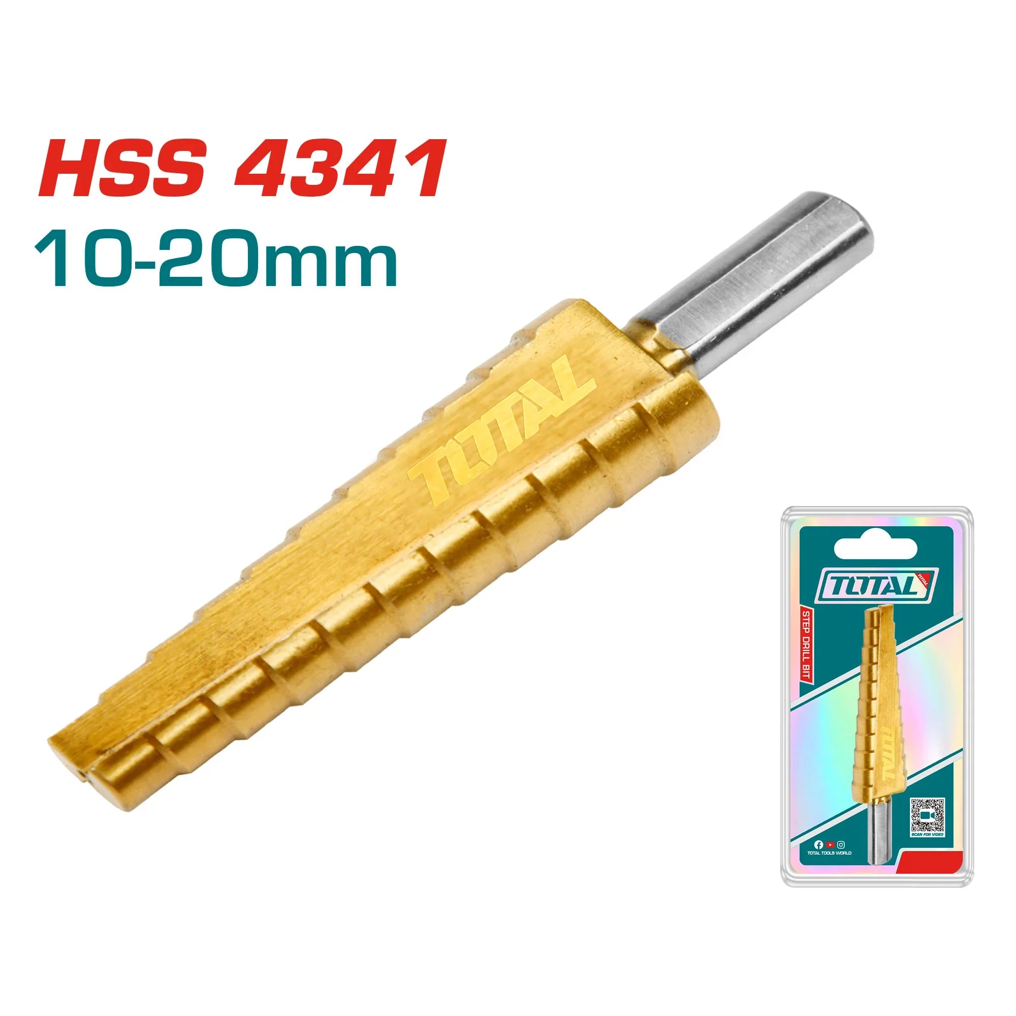 Step drill 10-20 mm HSS 4341 INDUSTRIAL (TAC7510201) TOTAL