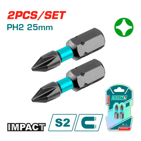 Impact screw bits 25mm, INDUSTRIAL (TACIM71PH225) TOTAL