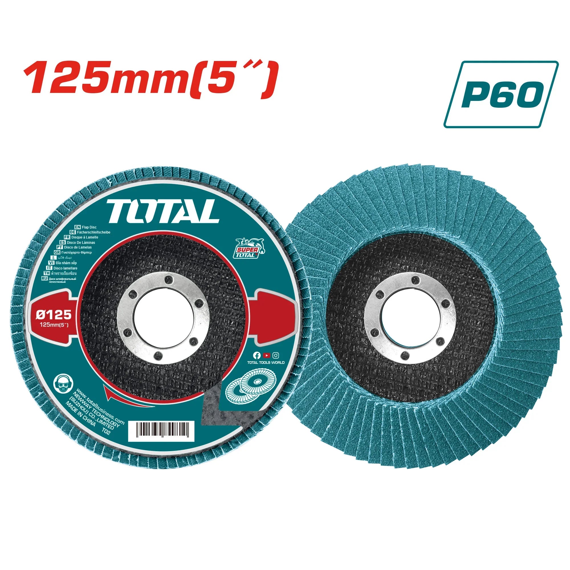 Zirconium circular disc 125×22 mm, P60 (TAC641252) TOTAL