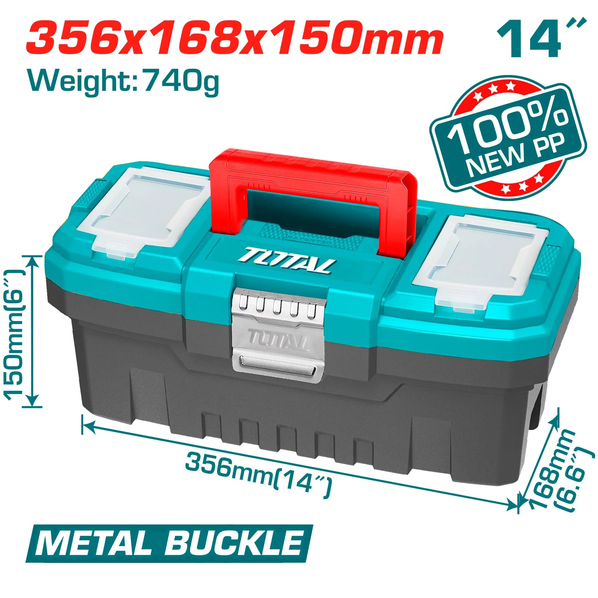 14″ Plastic Tool Box (TPBX0142) TOTAL