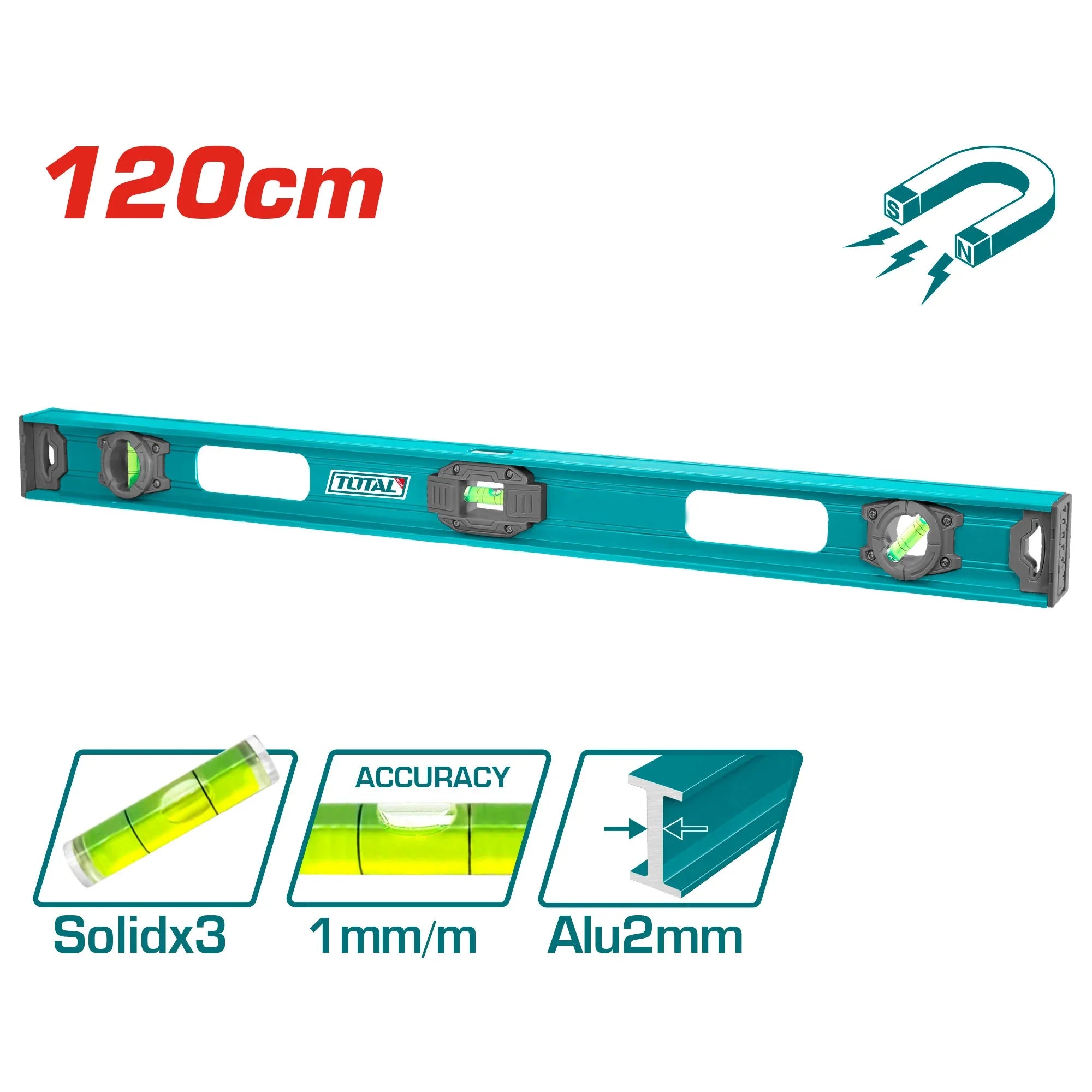 Spirit level 120 cm with magnet (TMT212026) TOTAL