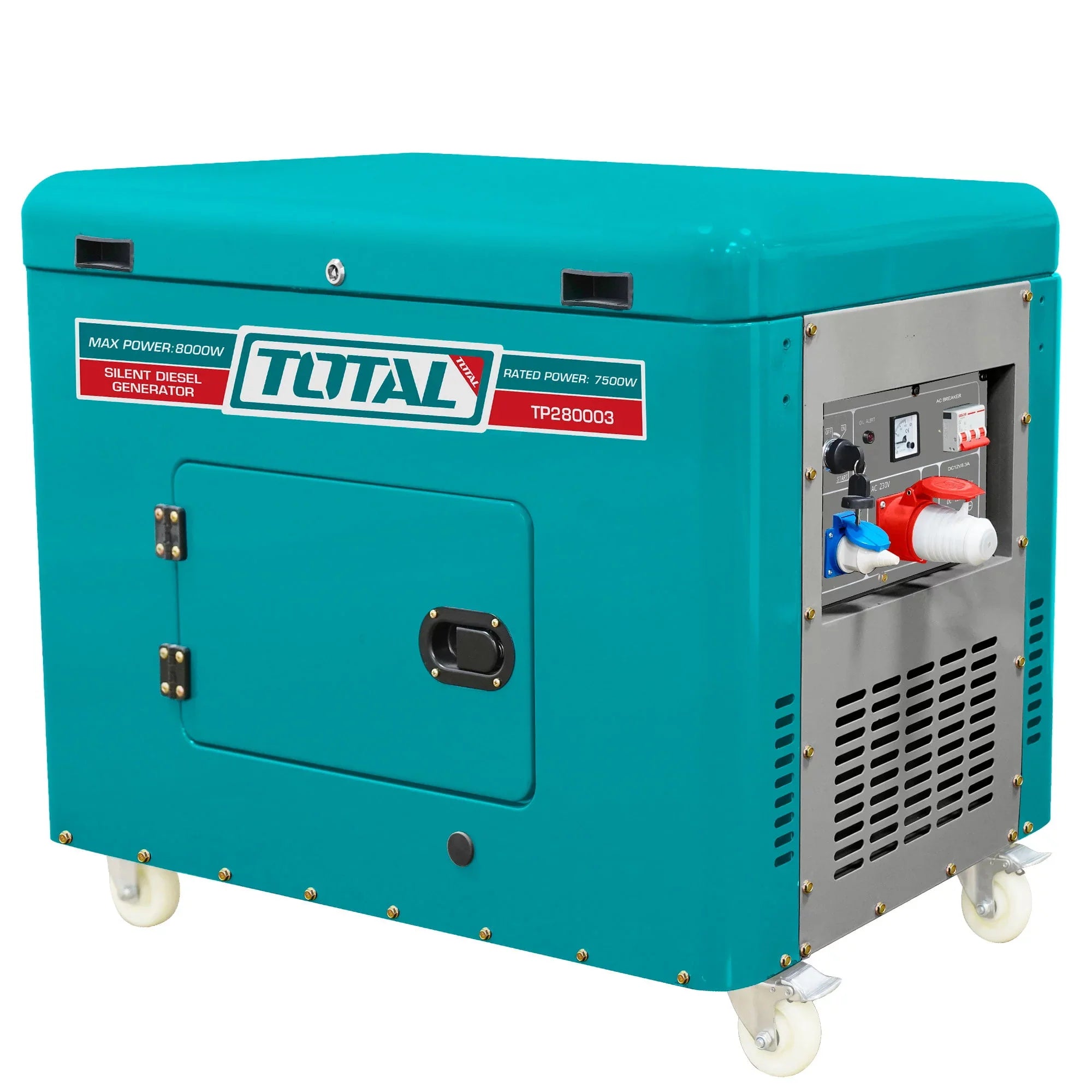 Silent diesel generator 8kW, 25L/9KM/9hr/3000rpm (TP280003) TOTAL