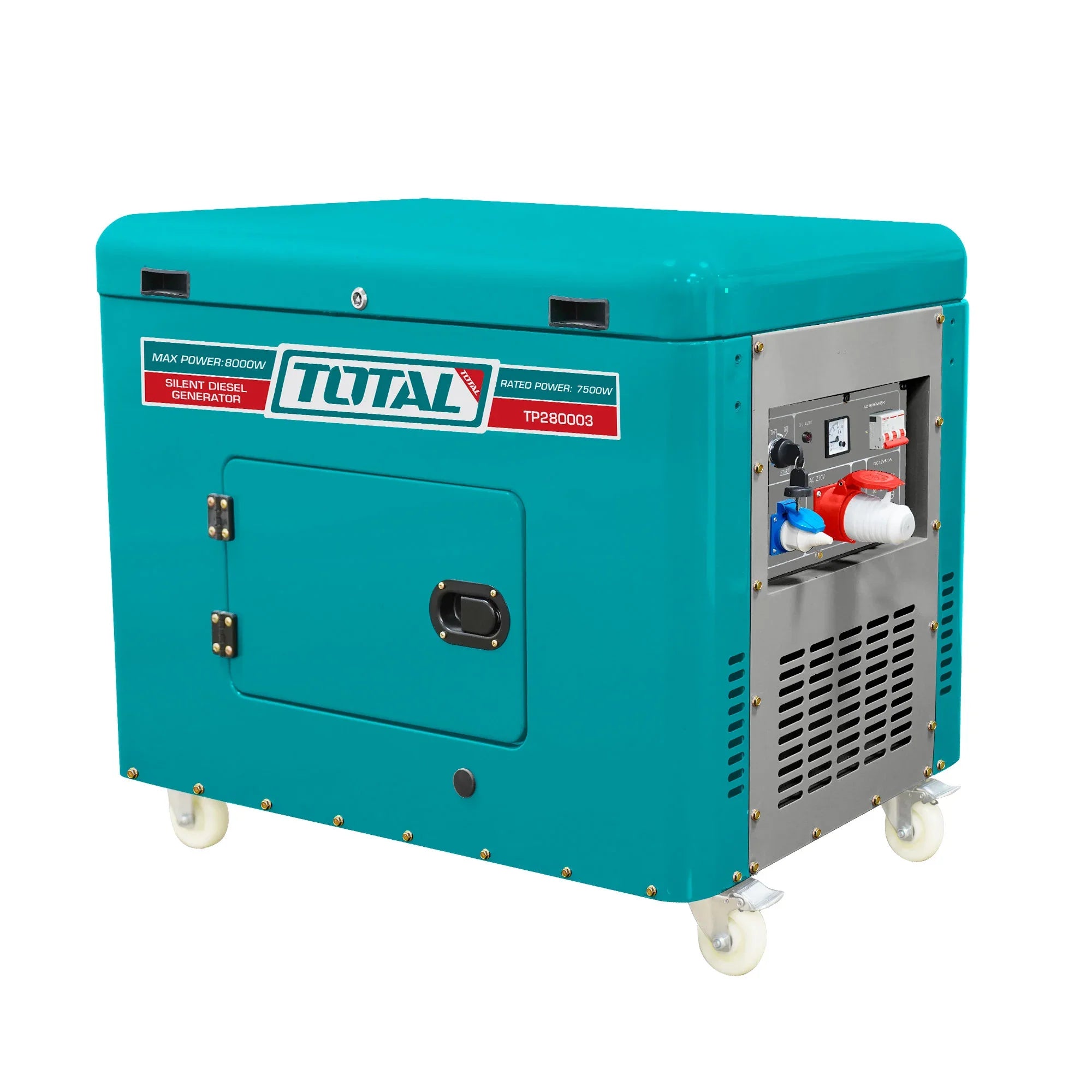 Silent diesel generator 8kW, 25L/9KM/9hr/3000rpm (TP280003) TOTAL