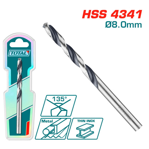 HSS 4341 drill bit 8 mm / INDUSTRIAL (TAC1200804) TOTAL