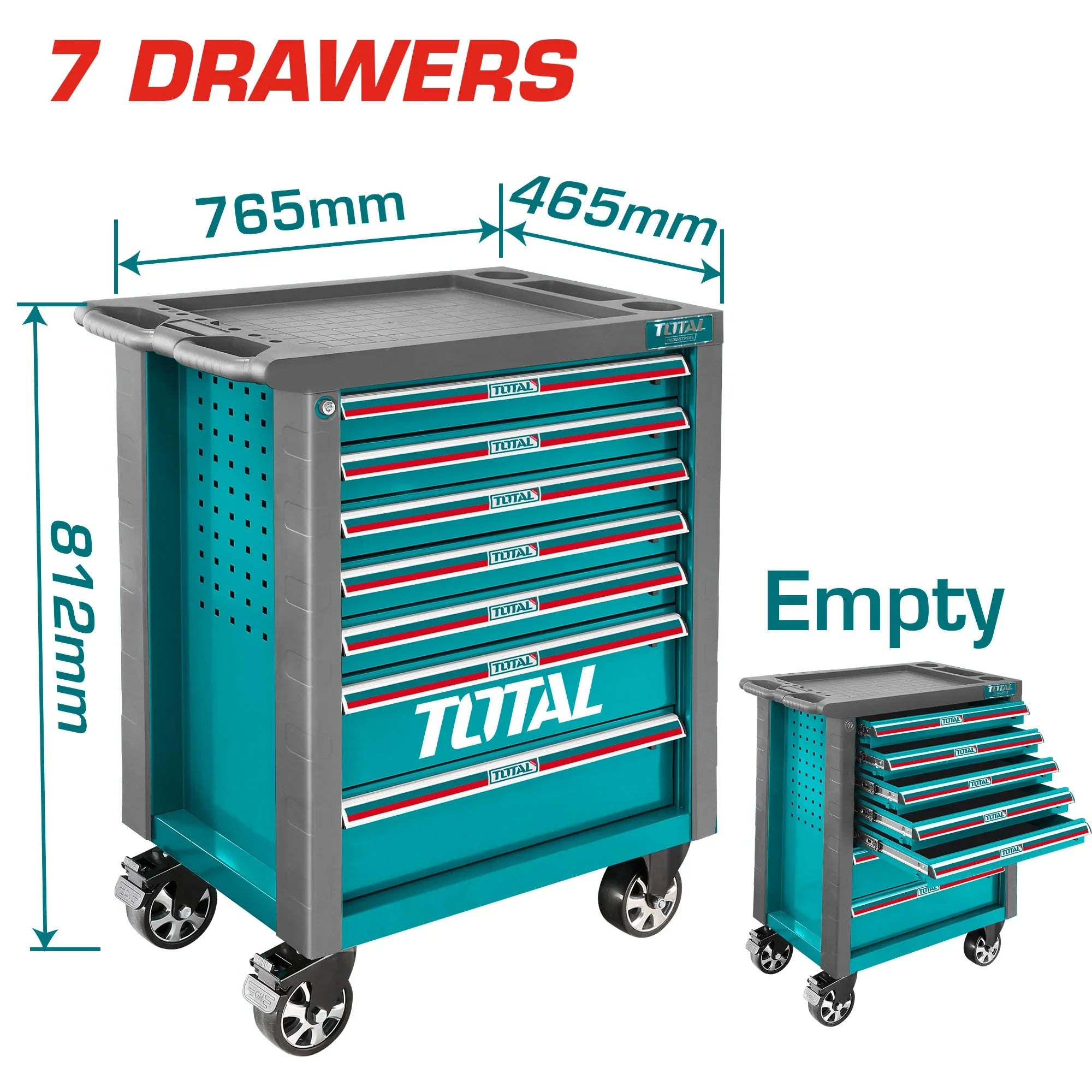 Workshop cabinet on wheels 7 drawers / INDUSTRIAL (THRC01071) TOTAL