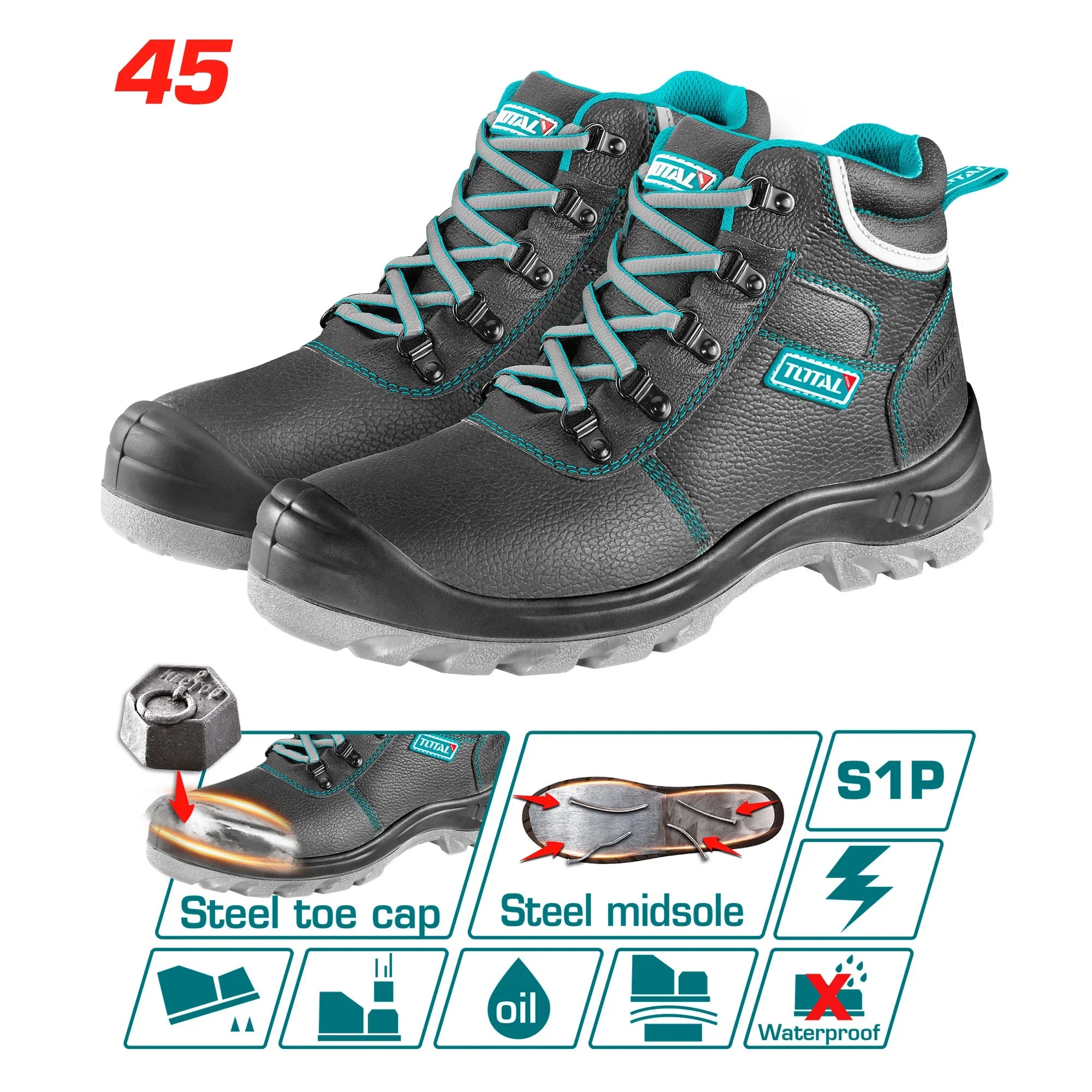 Safety boots 202 steel cap 45 (TSP202S1P.45) TOTAL