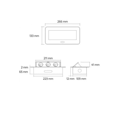 Built-in socket SOFT GTV | knob for counter, table | 2x socket | 2x usb SILVER AE-PBSUC2GS-53