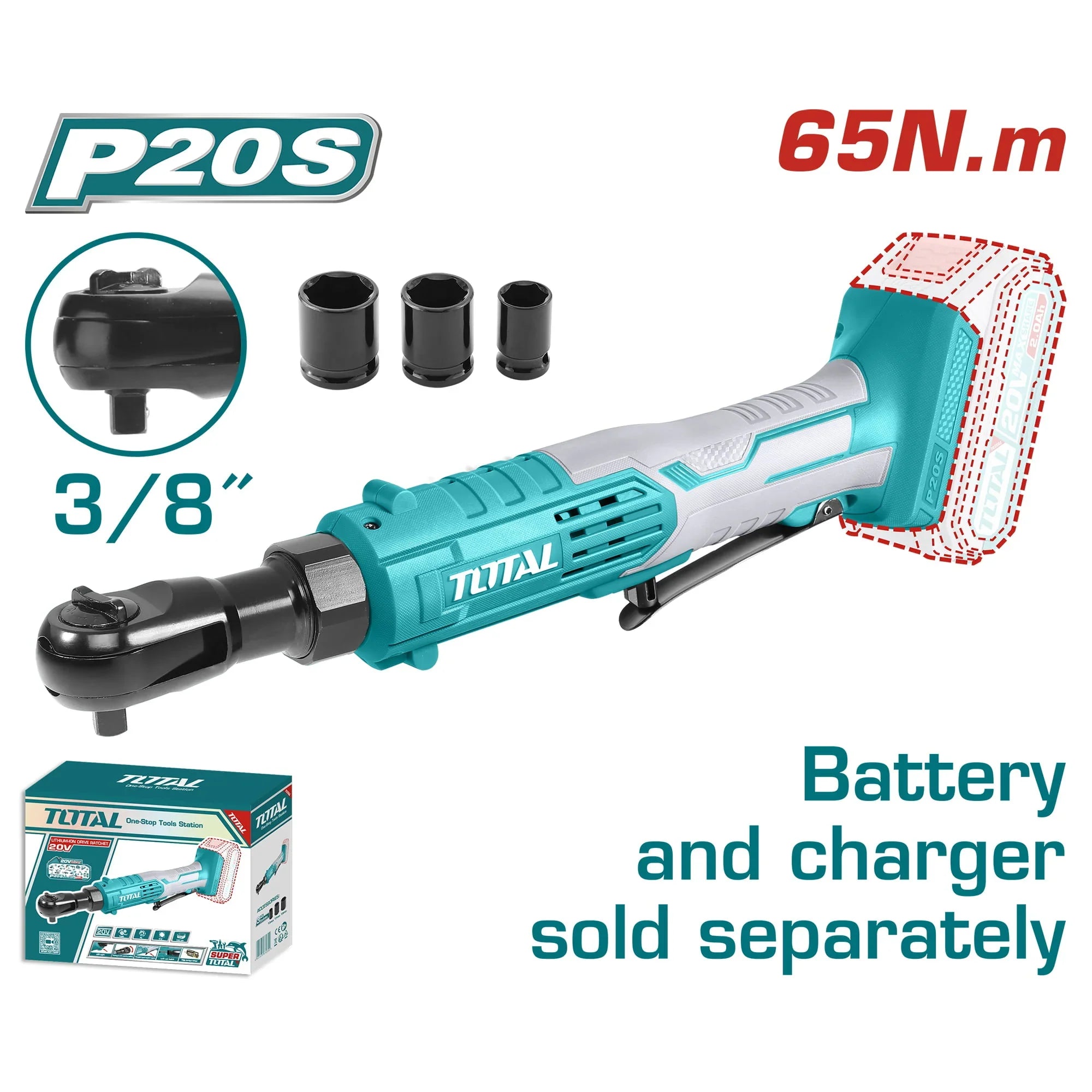 Battery ratchet 65nm/250rpm/P20S (Without battery) (TDRLI2060151) TOTAL