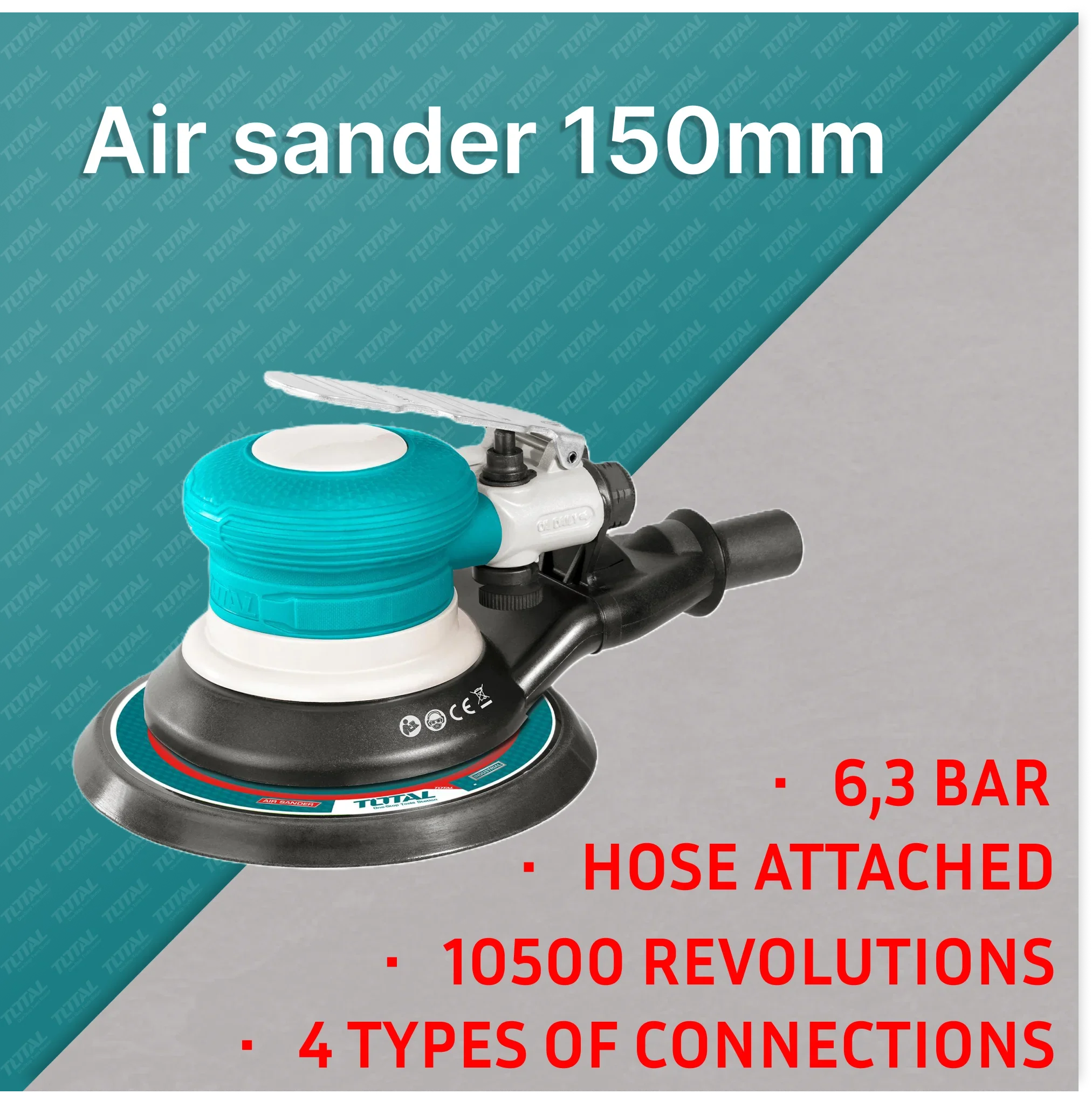 Pneumatic grinder 150 mm/ 1/4 “/ 6.3BAR (TAT91512) TOTAL