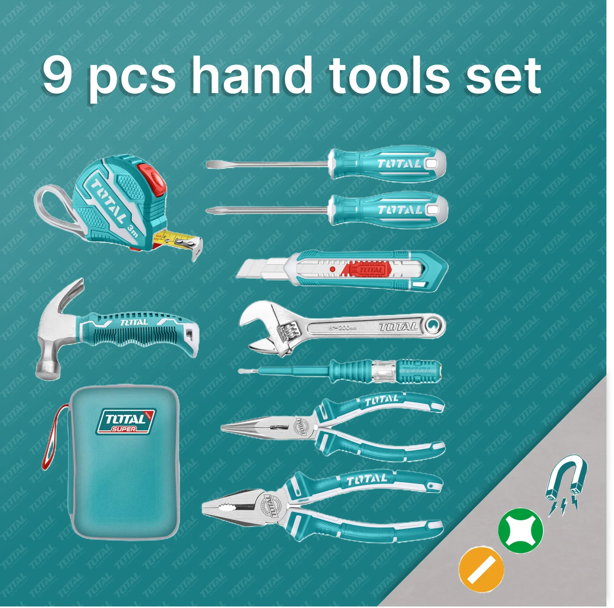 9-piece hand tool set (THKTHP90097) TOTAL