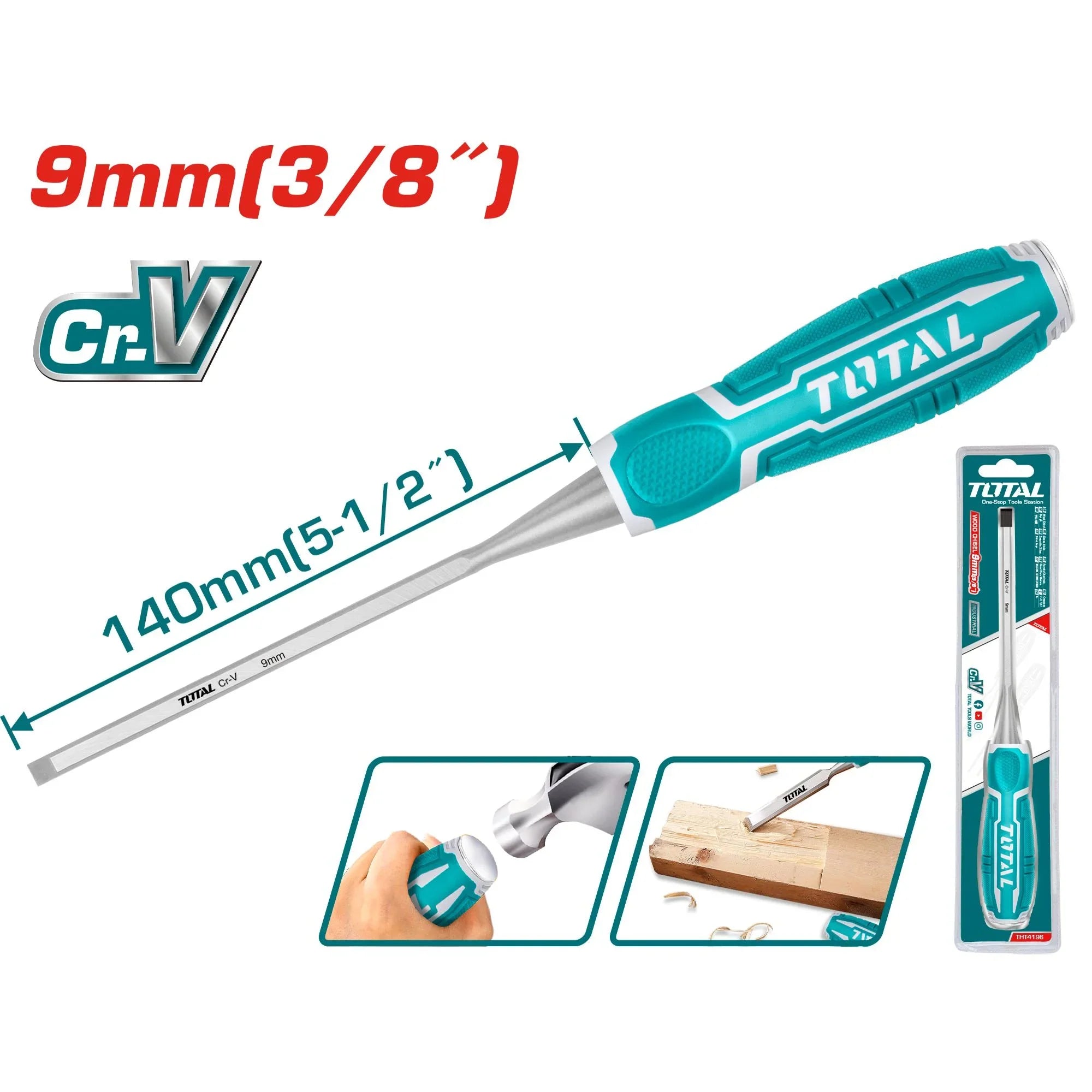 Chisel for wood 9mm / INDUSTRIAL (THT4196) TOTAL