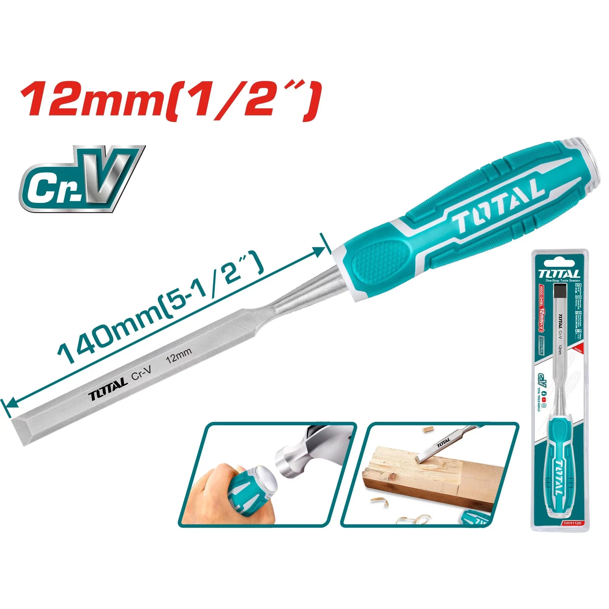 Chisel for wood 12mm / INDUSTRIAL (THT41126) TOTAL