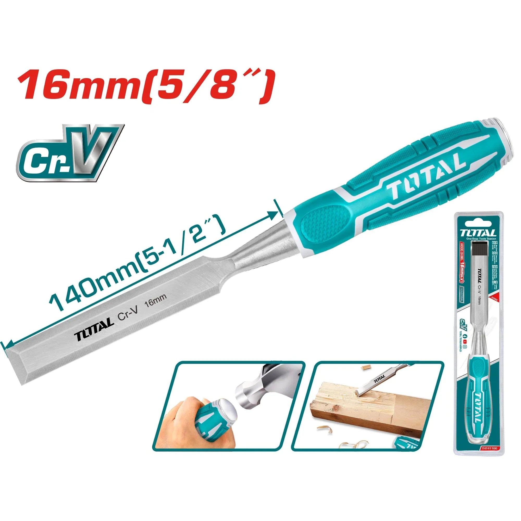 Chisel for wood 16mm / INDUSTRIAL (THT41166) TOTAL