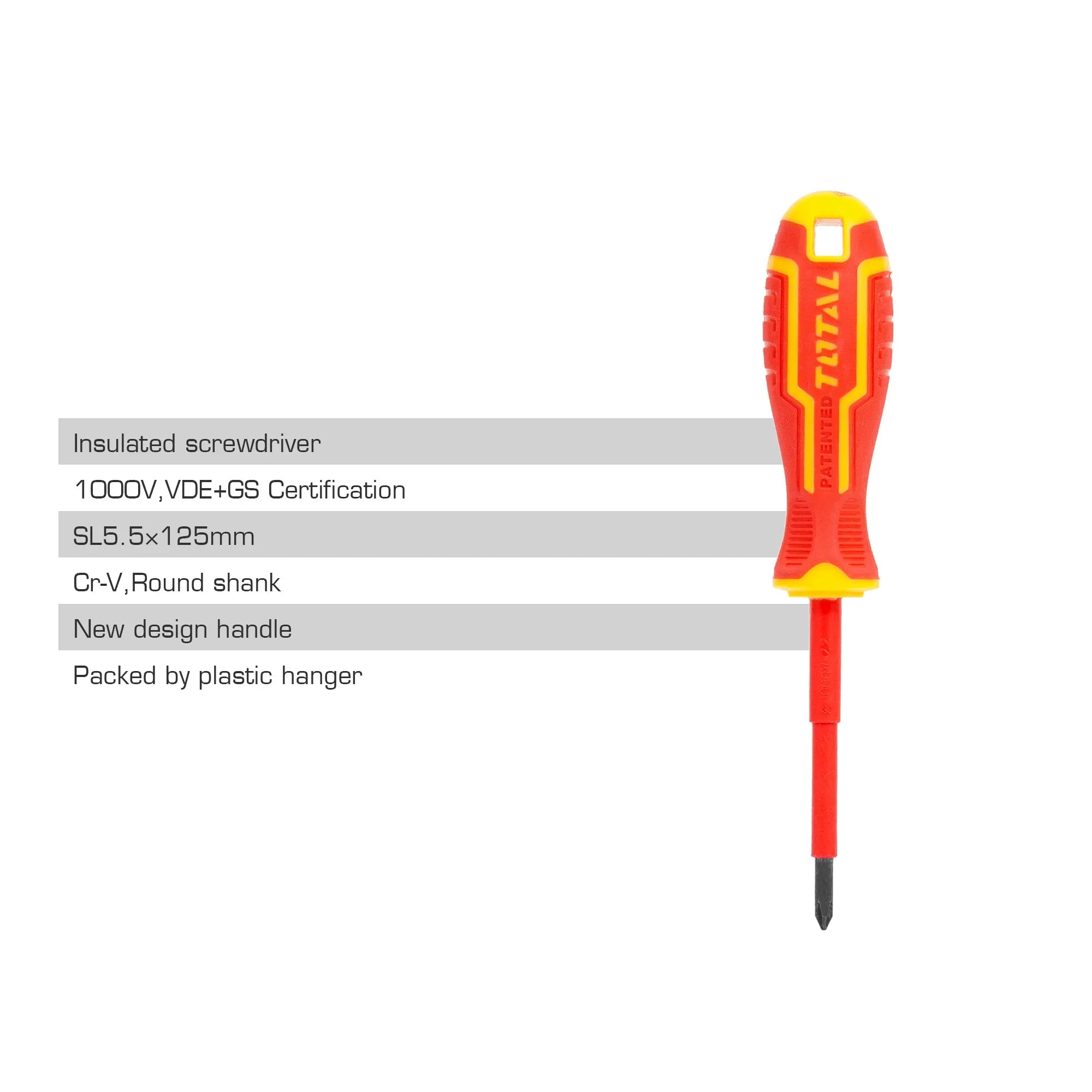 Insulated screwdriver SL5.5*125mm / INDUSTRIAL (THTIS5125) TOTAL