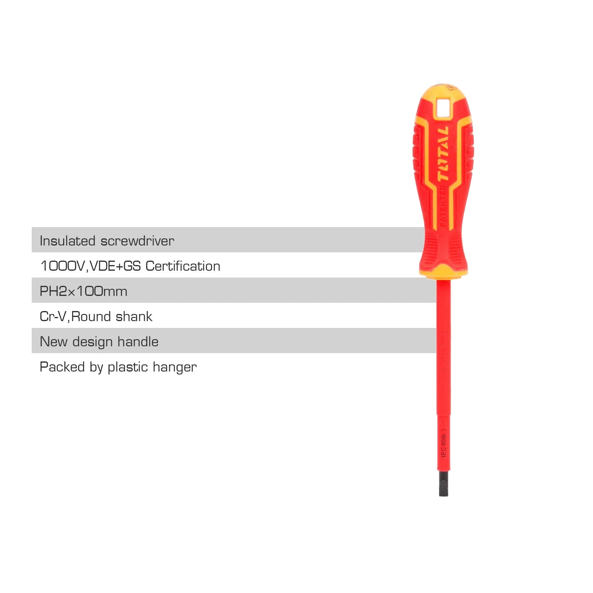 Insulated screwdriver PH2*100mm / INDUSTRIAL (THTISPH2100) TOTAL