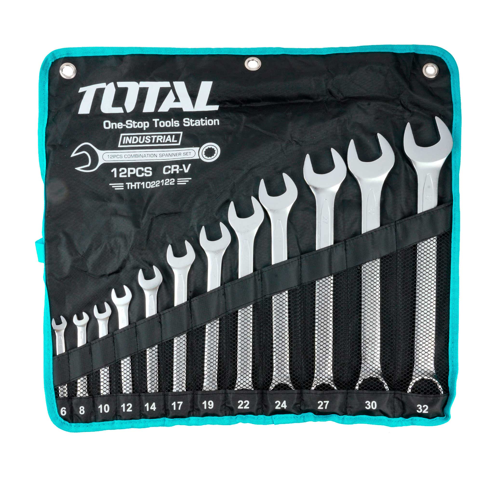 12-piece combination wrench set 22122, 6/8/10/12/14/17/19/22/24/27/30/32 INDUSTRIAL (THT1022122) TOTAL