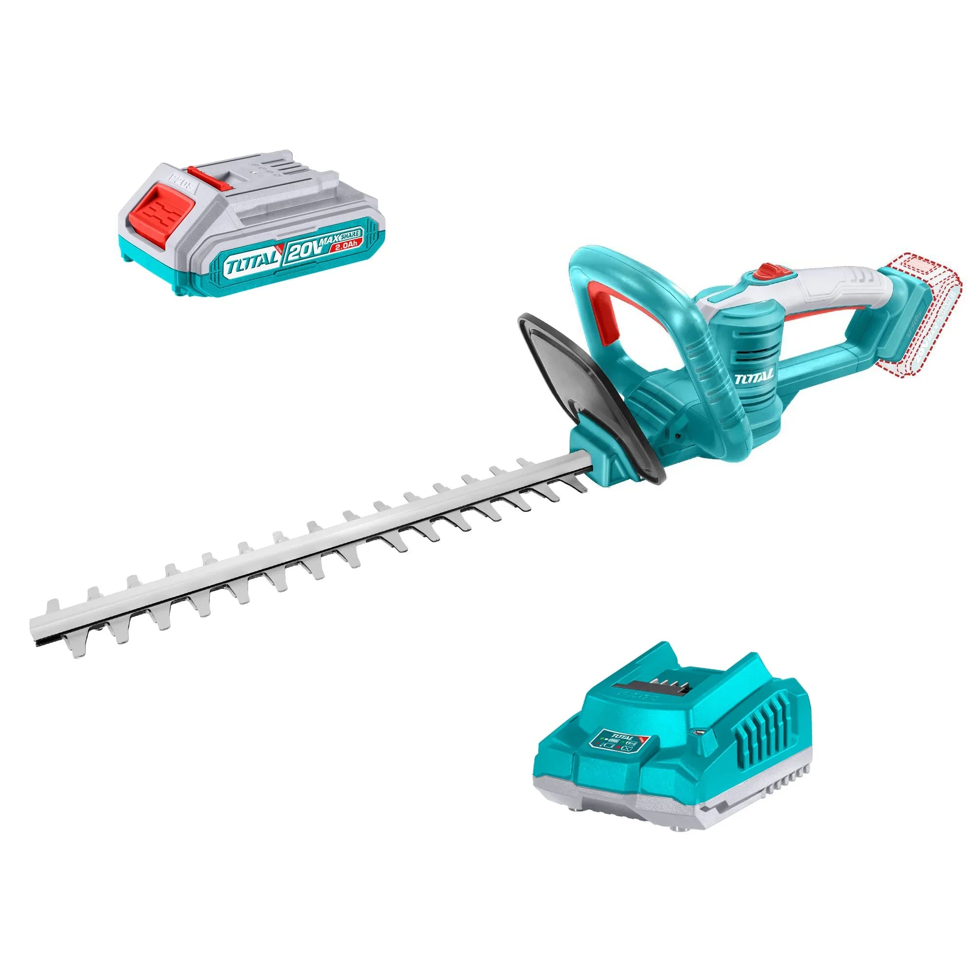 Cordless hedge trimmer 2800spm /460mm /P20S (SET Battery 1x2Ah, Charger) (THTLI20461) TOTAL