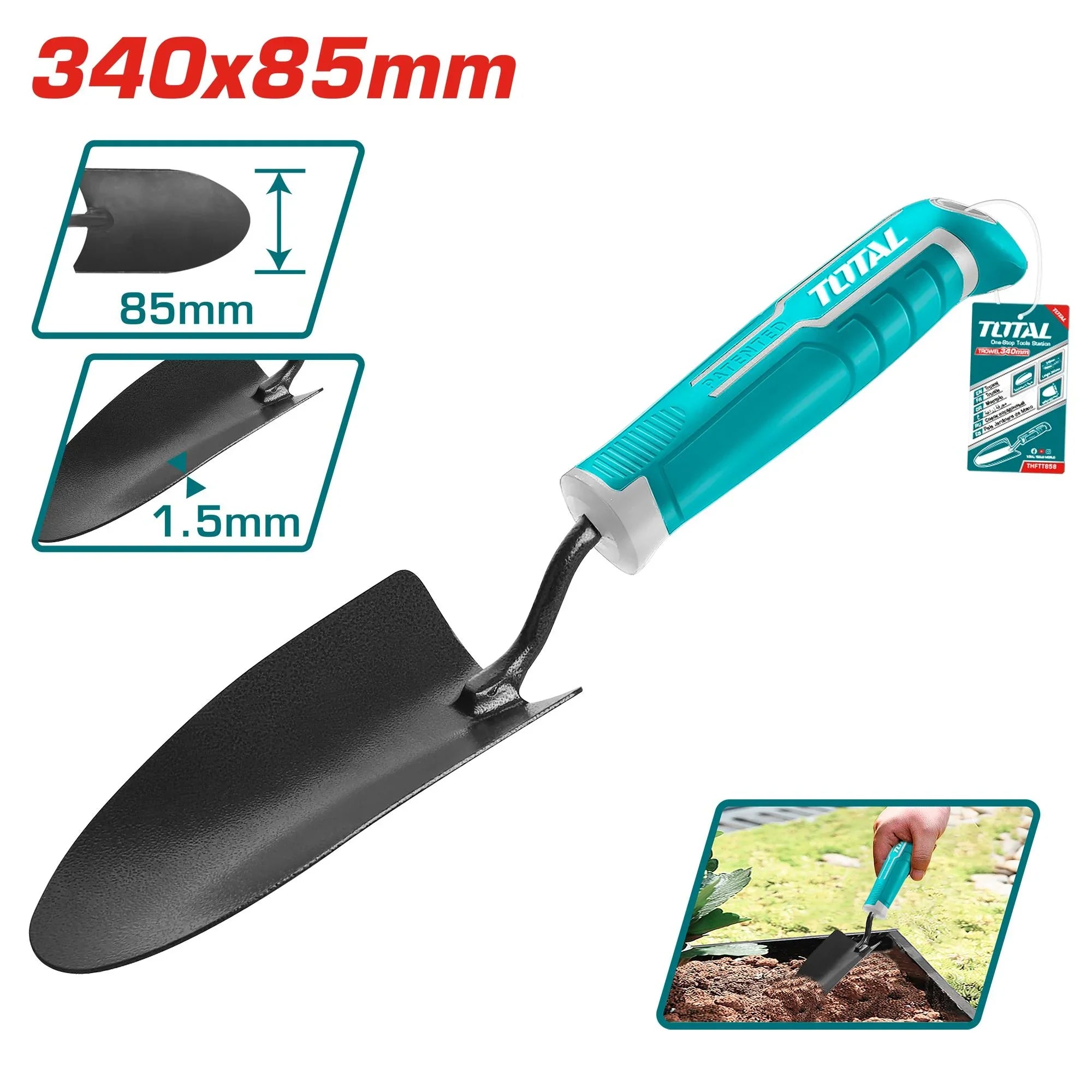 Garden trowel 340x85mm (THFTT858) TOTAL