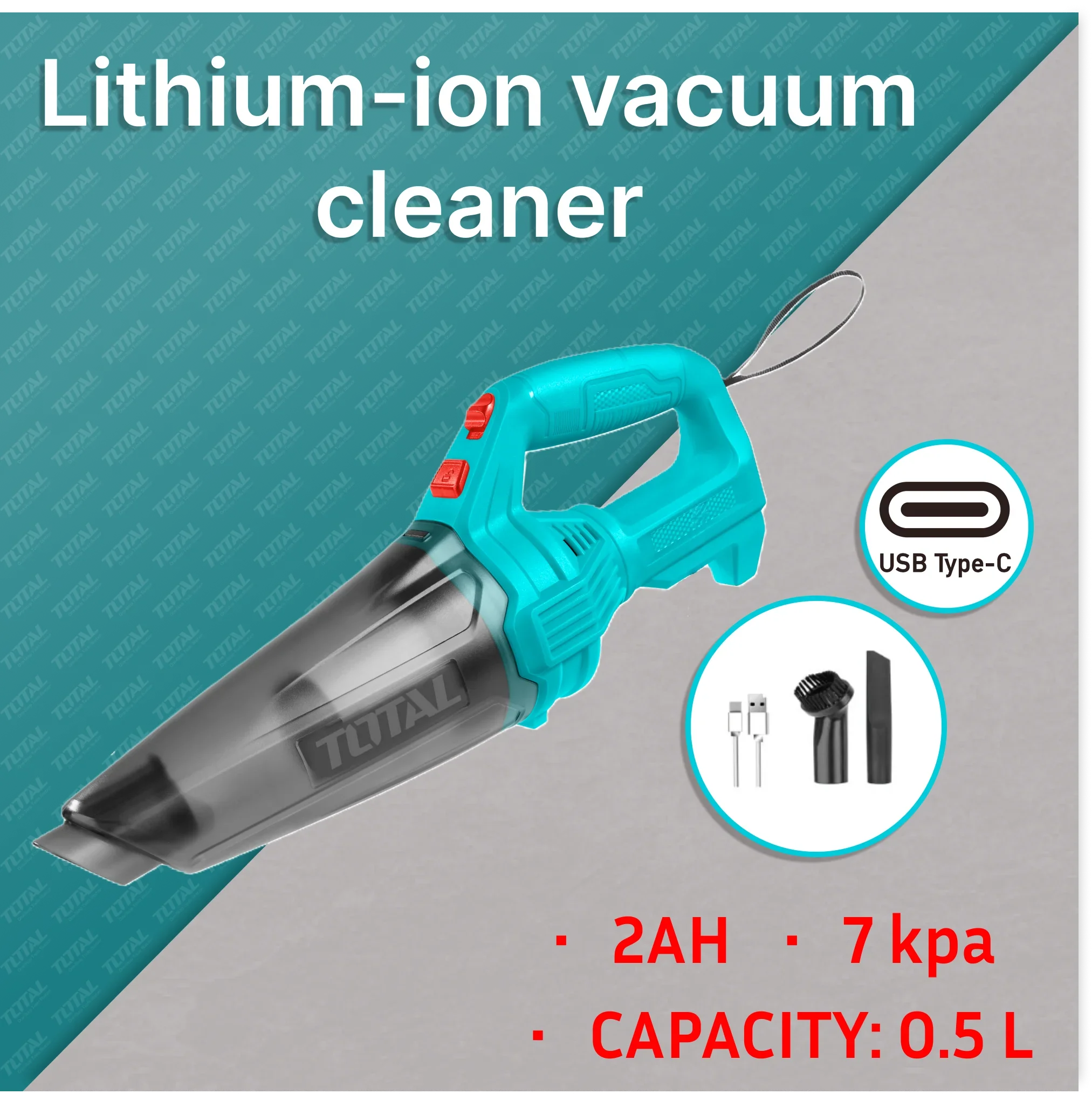 Cordless vacuum cleaner 0.5L / P20S (Without battery) (TVLI201261) TOTAL