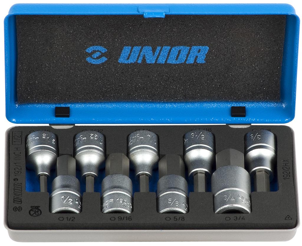 Unior bits screw allen 1/2" IN METAL. CAS. Art.192/14INCH 3/16"-3/4" (621759)