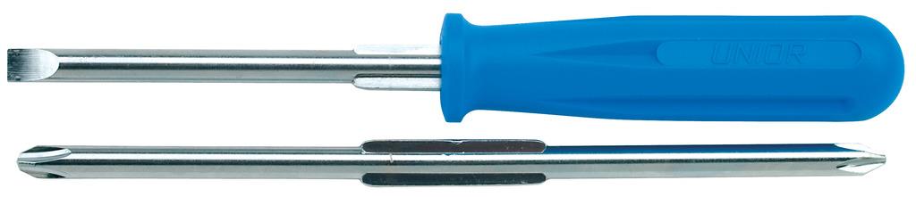 UNIOR PLATE CROSS SCREWDRIVER PH Art.636A, 2 double-sided wedges PH2/PH3 and 0.8X4.0/1.2X7.0 mm (615049)