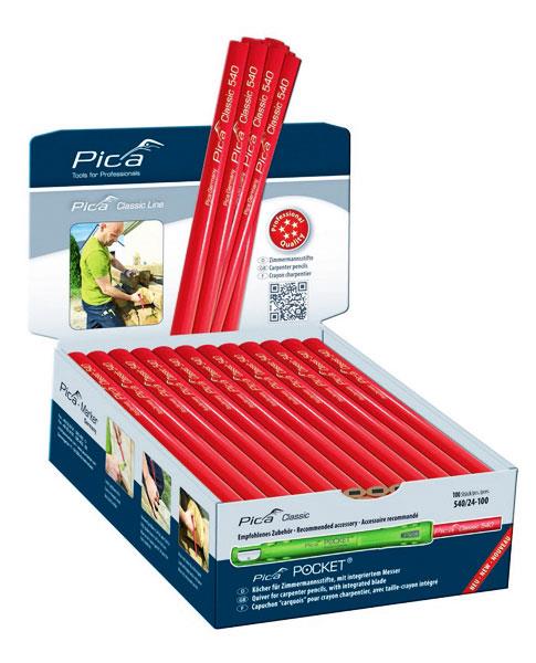 Pizza PENCIL CARPENTER In a box of 100 pcs. Red, 240 mm