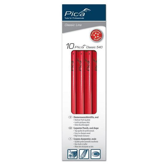 Pizza PENCIL CARPENTER In a box of 10 pcs. Red, 240 mm