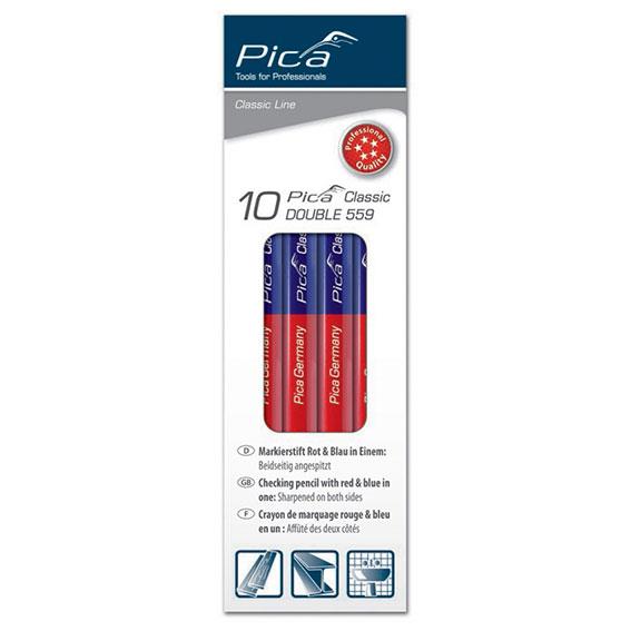 Pizza TWO-COLOUR PENCIL In a box of 10 pcs. Red - blue, 180 mm