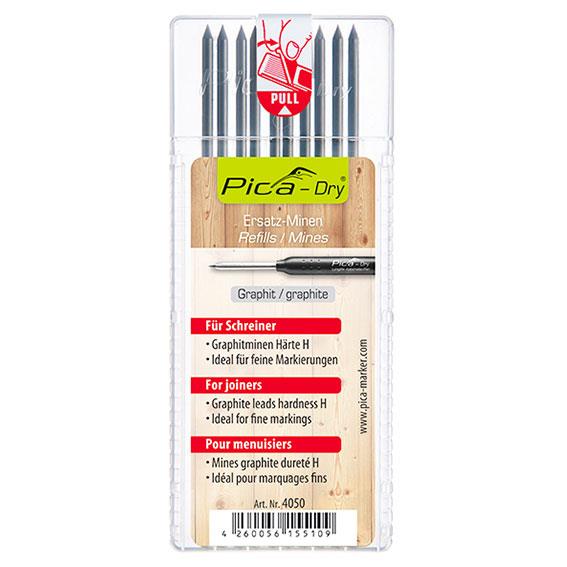 Pica MINICE DRY TESAR 10 minis, for dry wood, stone, concrete. Graphite, harder