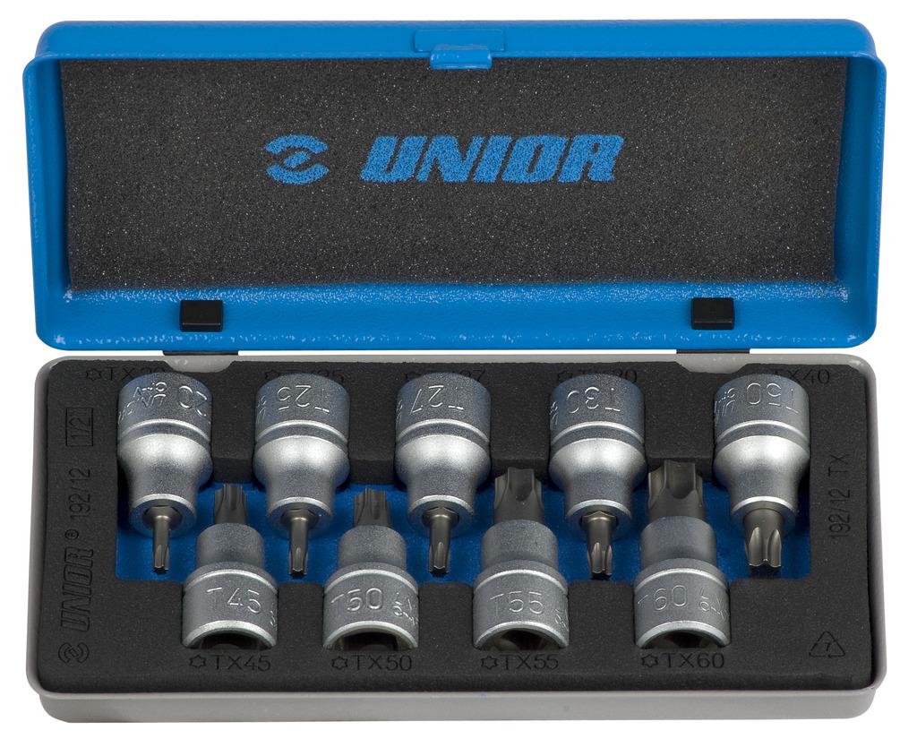 Unior screw bits 1/2" TX in metal cassette Art.192/12 TX 20-TX 60 (603657)