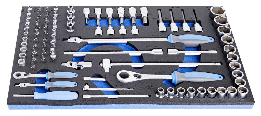 UNIOR SOCKET WRENCHES 1/2" AND 1/4" IN SOS INSERT Art.964/36SOS 4-32 mm/88 pcs (621395)