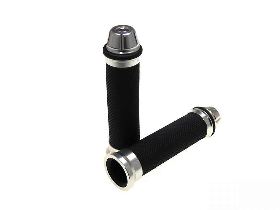 Handle set black / aluminum with handle shock absorbers 24mm / 22mm