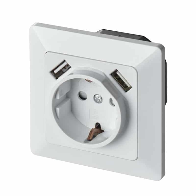 Schuko socket + 2Usb