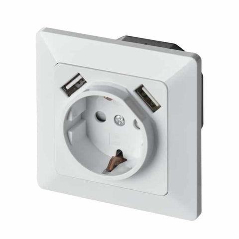 Schuko socket + 2Usb