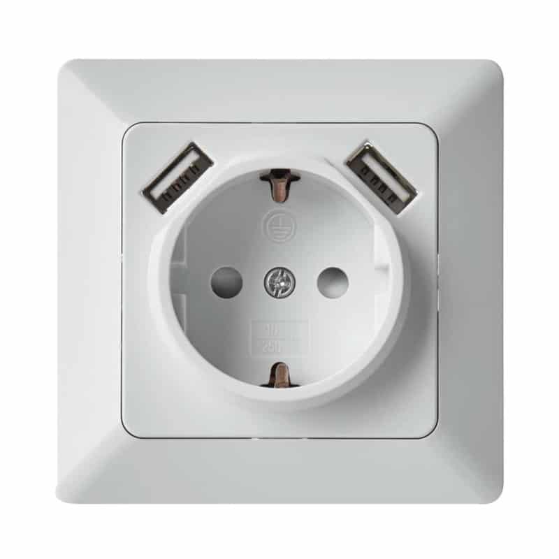 Schuko socket + 2Usb