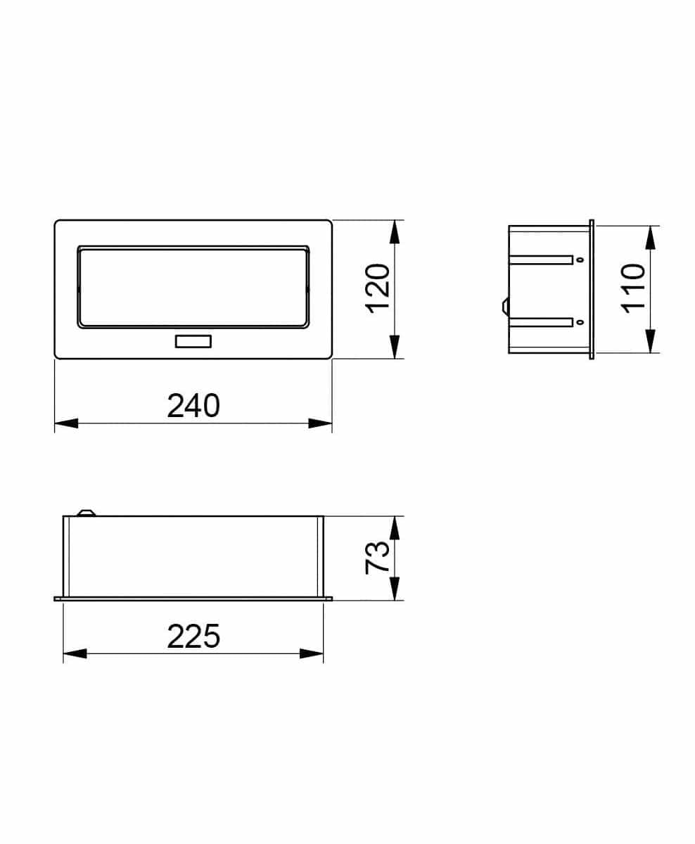 Built-in socket SOFT GTV | knob for counter, table | 3x socket | Silver